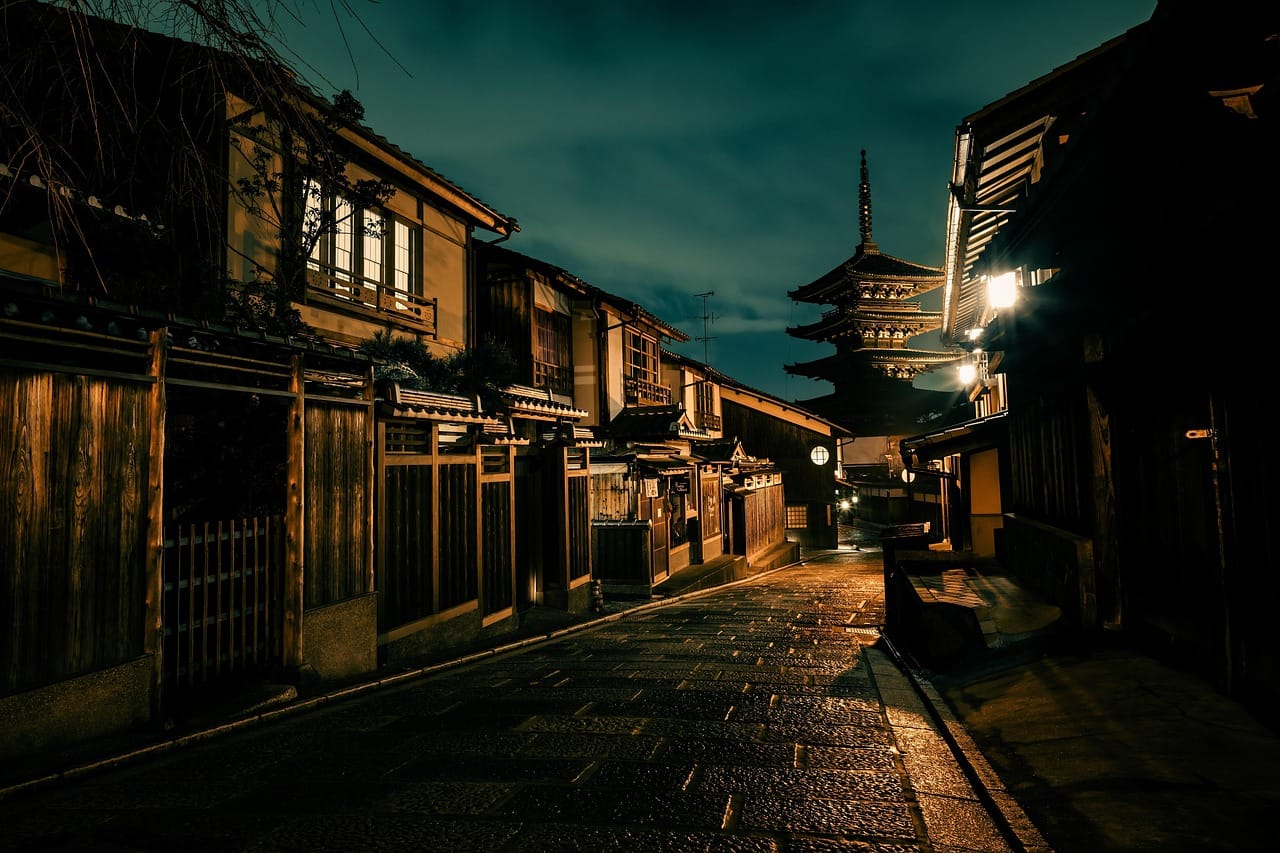 Gion at seven in the morning, before the shops open.